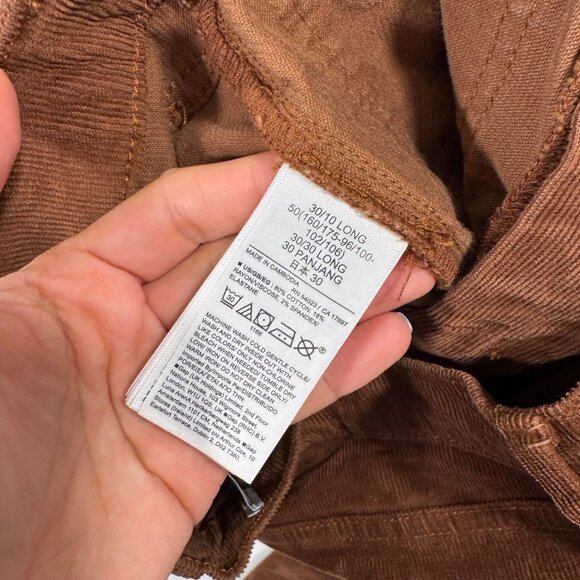 GAP 70s Flare High Rise Corduroy Pants Brown 30 10 Long Retro Boho Chic Hippie - Picture 7 of 9